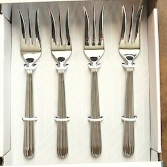 NIB Mikasa Italian Countryside Appetizer Forks Set of 4 - Picture 2 of 8